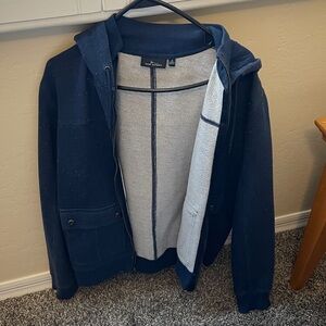 Marc Anthony Dark Blue Zip-Up Sweater